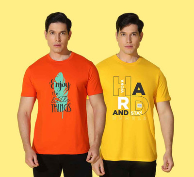 WOOSTRO Graphic Print Men Round Neck Multicolor T-Shirt