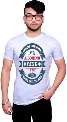 KRYONIX Printed, Typography Men Round Neck White T-Shirt