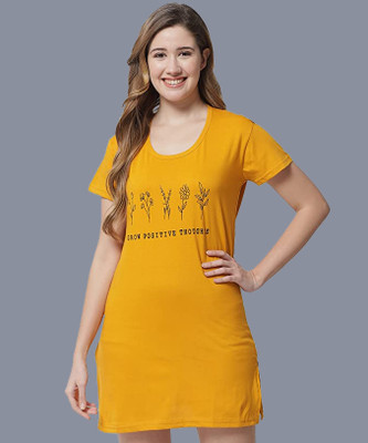 ANIXA Typography Women Round Neck Brown T-Shirt