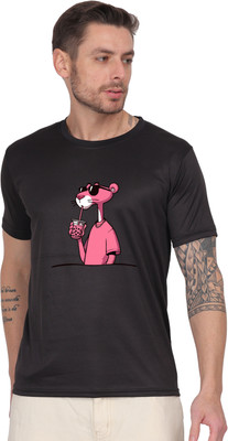 Maheshworld Printed Men Round Neck Black T-Shirt