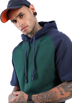 WROGN Colorblock Men Hooded Neck Multicolor T-Shirt