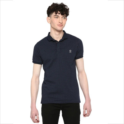 INTEGRITI Printed Men Polo Neck Dark Blue T-Shirt