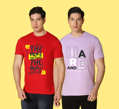 WOOSTRO Typography Men Round Neck Multicolor T-Shirt