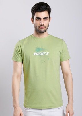 HIGHTRIBE Printed Men Round Neck Green T-Shirt