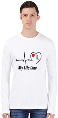 ALNIK Printed, Typography Men Round Neck White T-Shirt