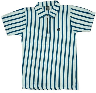 VIMALCLOTH Striped Men Round Neck Black T-Shirt