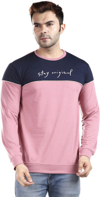 E-MAX Printed Men Round Neck Pink T-Shirt