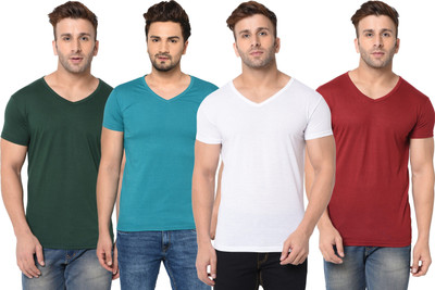 JB Jagoboy Solid Men V Neck Reversible Multicolor T-Shirt