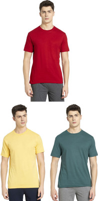 JOCKEY Solid Men Round Neck Yellow, Green, Red T-Shirt