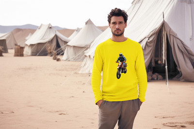 Zayan Fashion Printed Men Round Neck Yellow T-Shirt