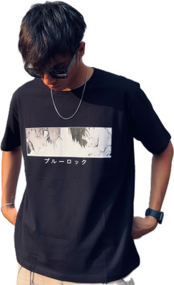 Stoffs Fashion Graphic Print Men Round Neck Black T-Shirt