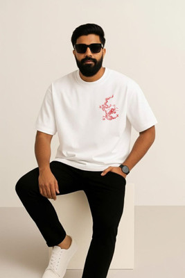 Kinfash Graphic Print Men Round Neck White T-Shirt