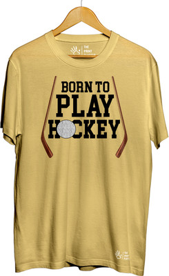 THE PRINT PLATTER Printed Men Round Neck Yellow T-Shirt