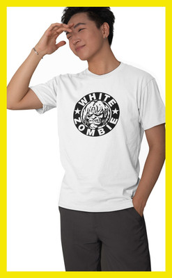 Streetfluencer Printed Men Round Neck White T-Shirt