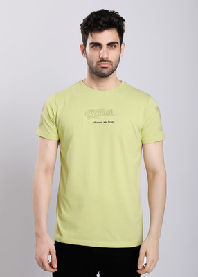 HIGHTRIBE Printed Men Round Neck Green T-Shirt