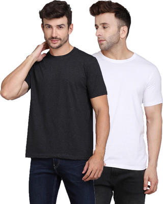 SLOWLORIS Solid Men Round Neck Multicolor T-Shirt