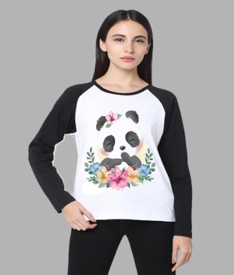 Broyz Printed Women Round Neck Black, White T-Shirt