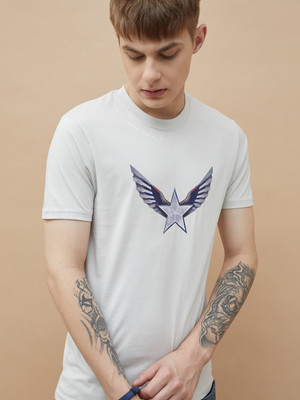 Fame Forever by Lifestyle Printed Men Crew Neck Grey T-Shirt