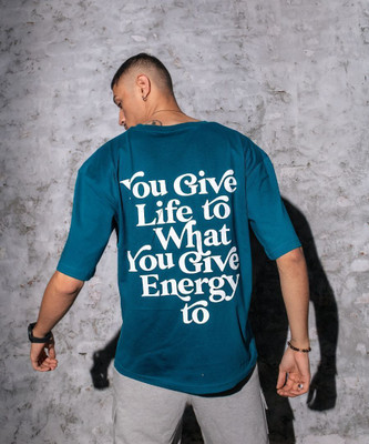 HELL BOUND Printed Men Round Neck Dark Blue T-Shirt