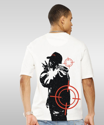 METRONAUT Printed Men Round Neck White T-Shirt