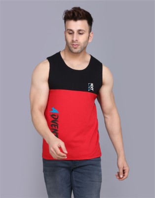 MINISTRY OF FRIENDS Printed Men Scoop Neck Black, Red T-Shirt