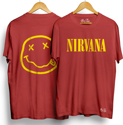 THE PRINT PLATTER Graphic Print, Typography Men Round Neck Red T-Shirt