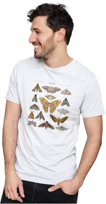 KRYONIX Printed Men Round Neck White T-Shirt