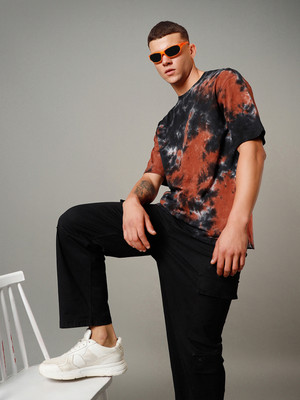 BEWAKOOF Tie & Dye Men Round Neck White T-Shirt