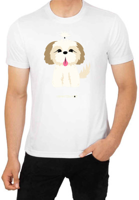 LV CARE Printed Men Round Neck White T-Shirt