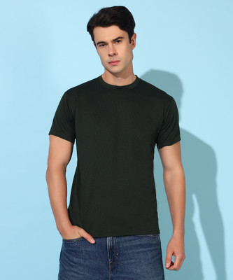 SYDNEY HILLS Self Design Men Round Neck Dark Green T-Shirt