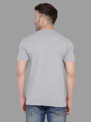 Trendfull Printed Men Round Neck Silver T-Shirt