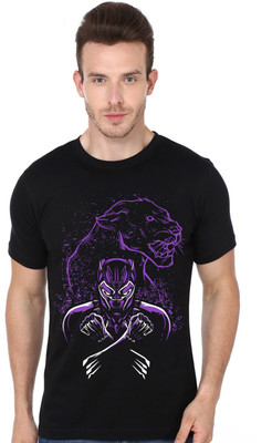 Priyanya Graphic Print, Superhero Men Round Neck Black T-Shirt
