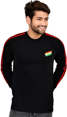 Jaksoxfast Solid Men Round Neck Black T-Shirt
