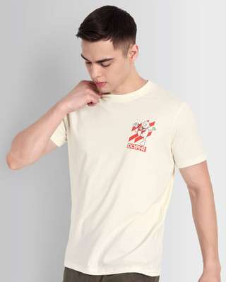 DCYPHR Graphic Print Men Crew Neck Beige T-Shirt