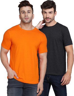 SLOWLORIS Solid Men Round Neck Multicolor T-Shirt