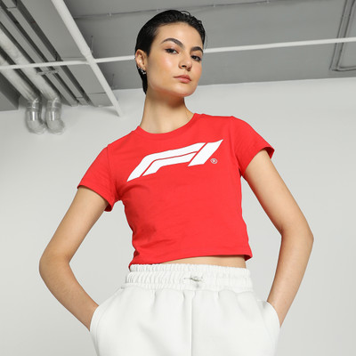 PUMA Printed Women Round Neck Red T-Shirt