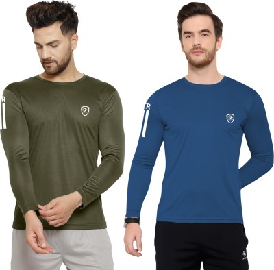 Cruister Sporty Men Round Neck Dark Blue, Dark Green T-Shirt