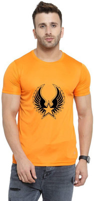 kapasiya Printed Men Round Neck Orange T-Shirt