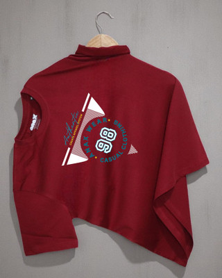 Velvawear Solid Men Round Neck Maroon T-Shirt