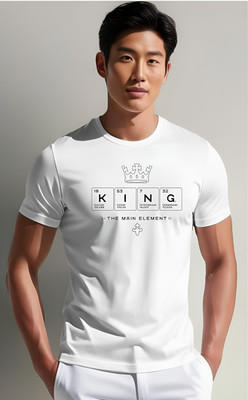 TDFASHIONS Graphic Print Couple Round Neck White T-Shirt