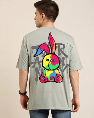 Clickwell Trending Printed Men Round Neck Grey T-Shirt