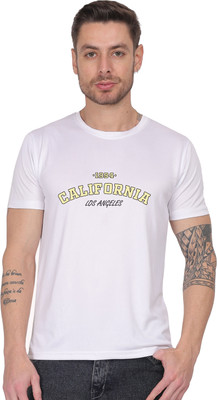Sellocity Graphic Print Men Round Neck White T-Shirt