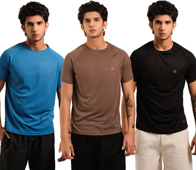 Sirtex Eazy Printed Men Round Neck Blue T-Shirt