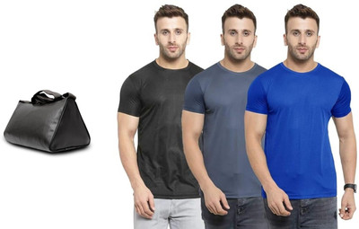 Sector Z Solid Men Round Neck Multicolor T-Shirt