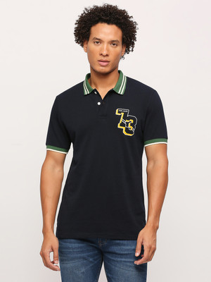 Pepe Jeans Solid Men Polo Neck Blue T-Shirt