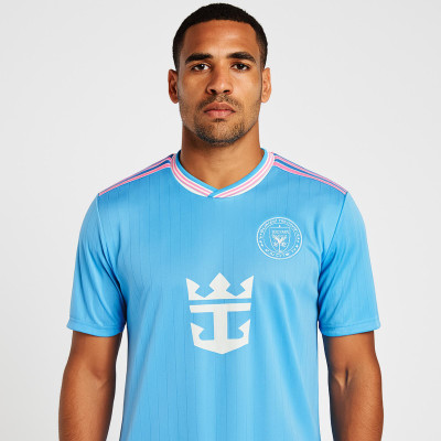 ponss Printed Men Mandarin Collar Blue T-Shirt