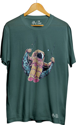 THE PRINT PLATTER Graphic Print Men Round Neck Dark Green T-Shirt