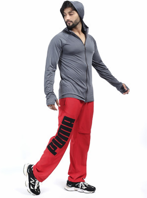 Diamond Fashion Solid Men Hooded Neck Grey T-Shirt