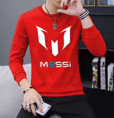 LGR FASHION Typography Men Round Neck Red T-Shirt
