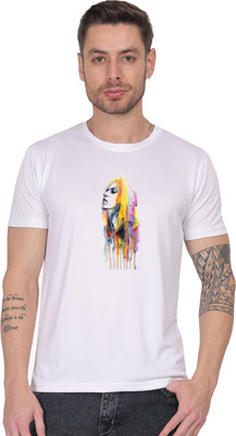 Chaitali Graphic Print Men Round Neck White T-Shirt
